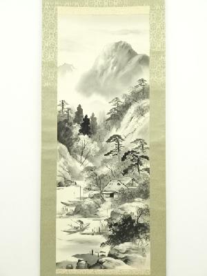 田中 野夫専用 水墨肉筆　錦鶏花葉太湖石図　南田沈銓 掛軸 中国美術(Y-12) 道具 ] - 道具 中田欣象筆 水墨山水 肉筆絹本掛軸（共箱）ネット